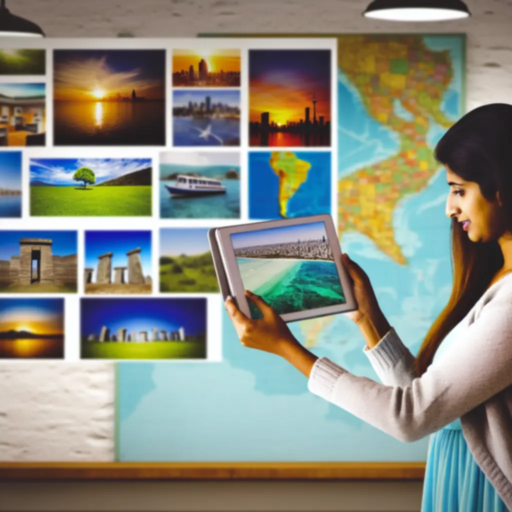 Osoba wybierająca destynację podróży na mapie świata