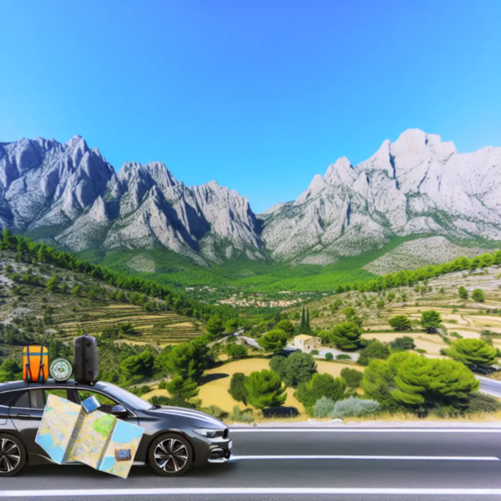 Mapa europejskiej trasy samochodowej ilustrująca przykładowy plan podróży